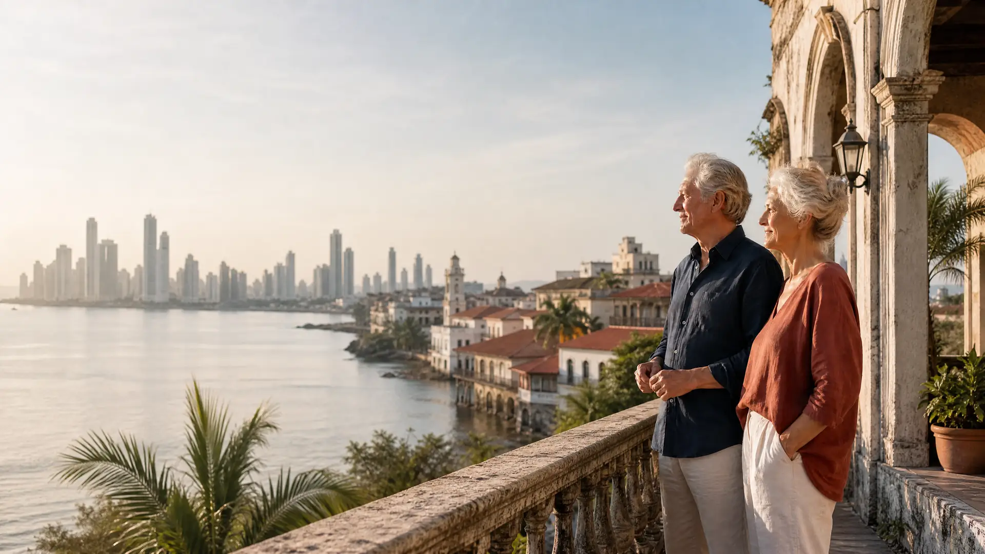Deutschsprachiges Rentnerpaar auf einer Veranda im Hochland von Panama